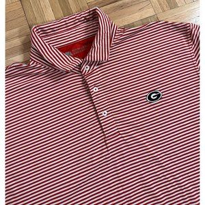 Onward Reserve Georgia University Bulldogs Golf Polo Shirt Mens XL Red Striped